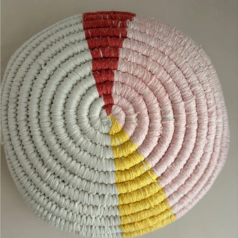 Anthropologie Set of 2 Handwoven Solstice Spiral Pillow
